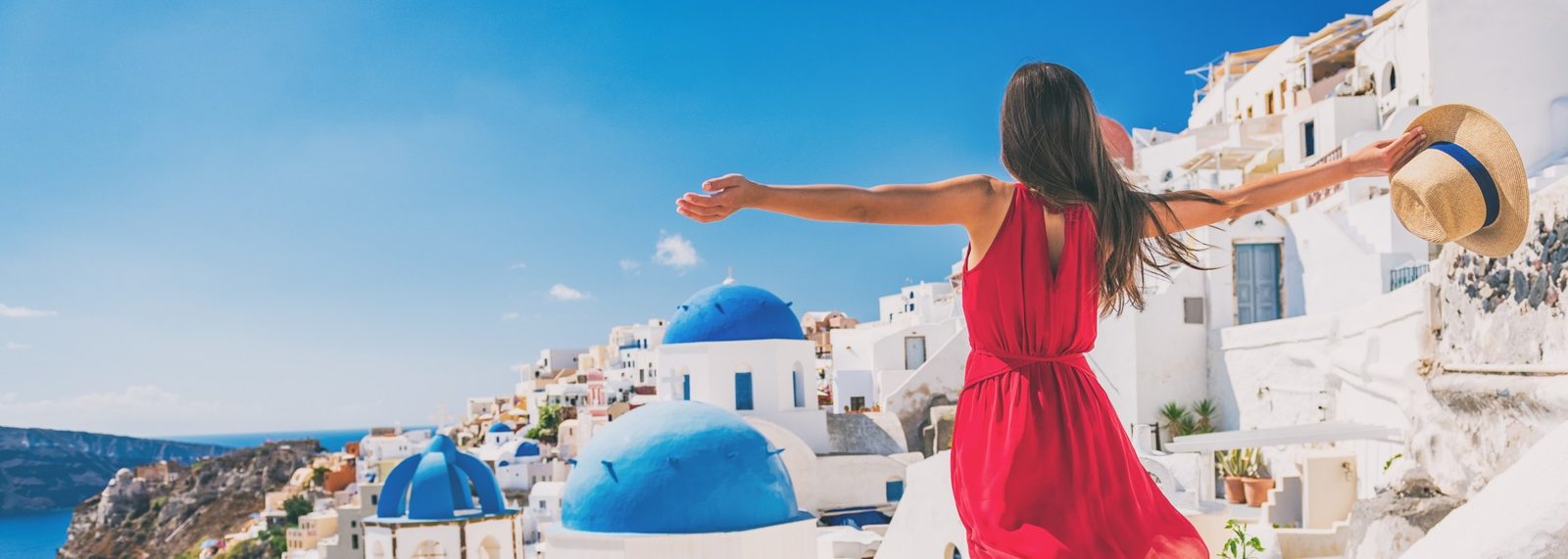 Traveller in Santorini
