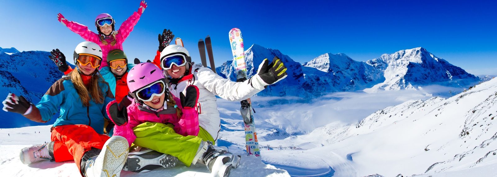 Family on a ski holiday